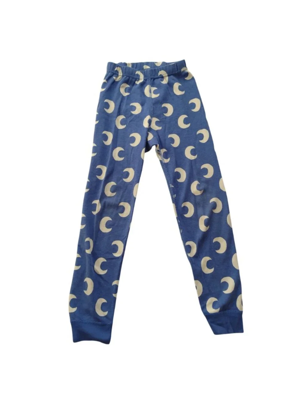 Hanna Andersson Kids Pajamas 6-7 Blue Moon Print Organic Cotton Long John PJs
